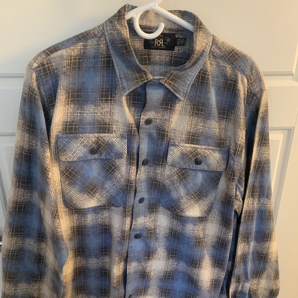 RRL Ralph Lauren Men's Plaid Button Flannel Shirt - Size L
